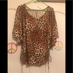 Plus Size Leopard Blouse